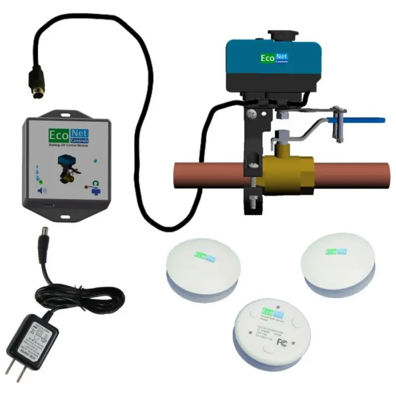 EcoNet Controls EVC300-HCLXL-SK3, Bulldog-JW WiFi Valve Robot, Leak Detection & Prevention, Automatic Water Shutoff, Easy to Install, No Plumbing