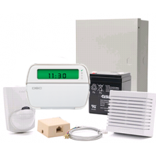 DSC Alarm Starter Kit, 8-32 Zone Panel with PK5501 Keypad, PIR, Battery, Siren (KIT32POWER5NT)