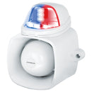 Seco-Larm 9~15 VDC 120dB Warble Siren, 25W Speaker, Audio Input, Red/Blue Strobe