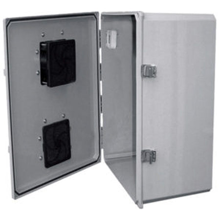 Mier NEMA 3R Enclosure, 20x16x8, 12-Volt Fan-Ventilated with Thermostat