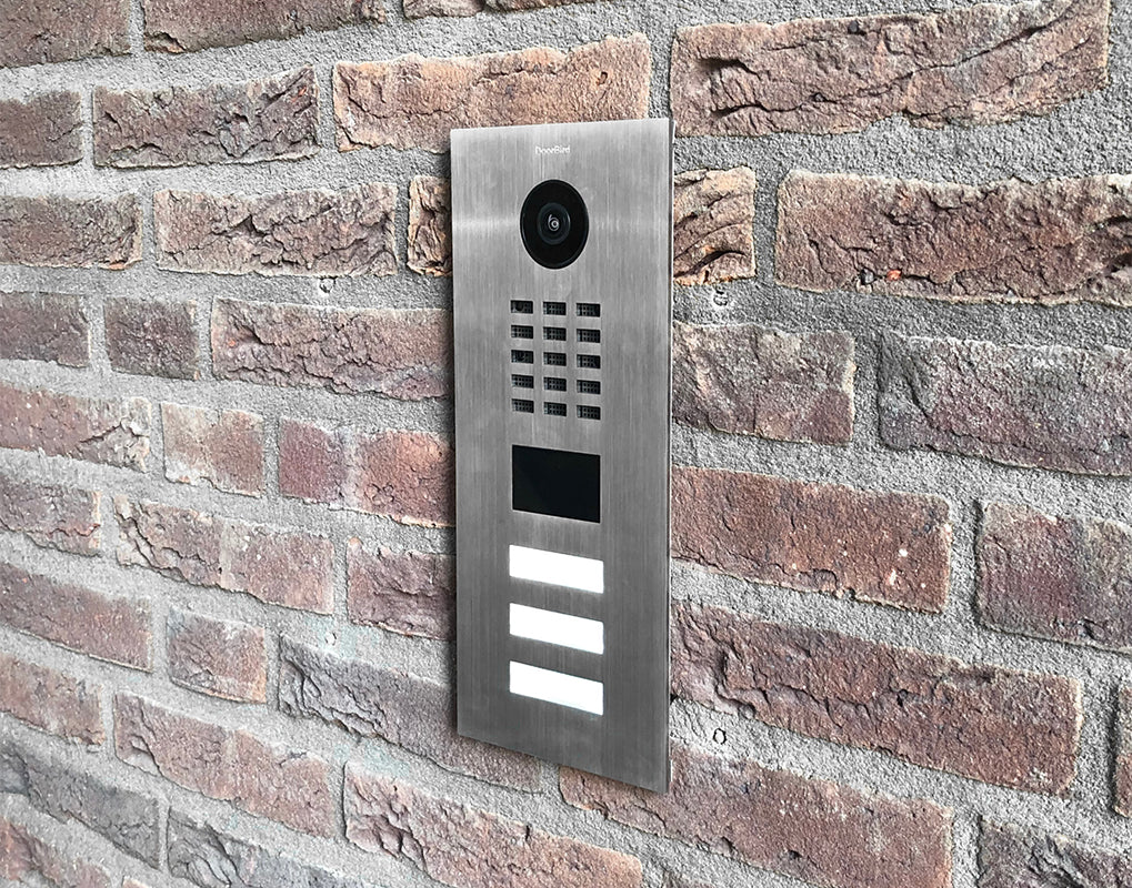 DoorBird IP Video Door Station D2101BV, Bronze Brushed Stainless Steel, Flush-mounted with HD Camera POE Capable - 1