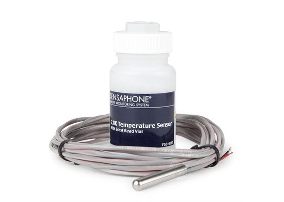 Sensaphone 2.8K Temperature Sensor in Glass Bead Vial with Teflon Cable