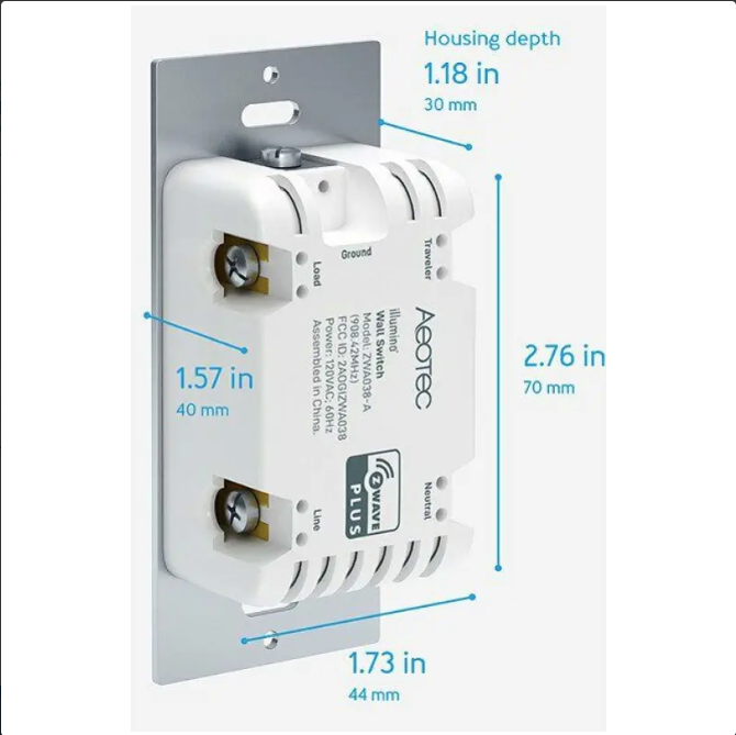 Aeotec Illumino ZWave 700 On Off Wall Switch