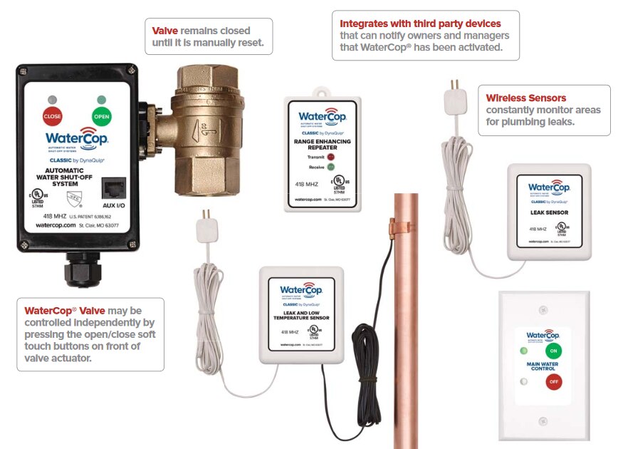 Watercop Systems WCDACT WaterCop Classic Leak Detector with Automatic Water Shut Off